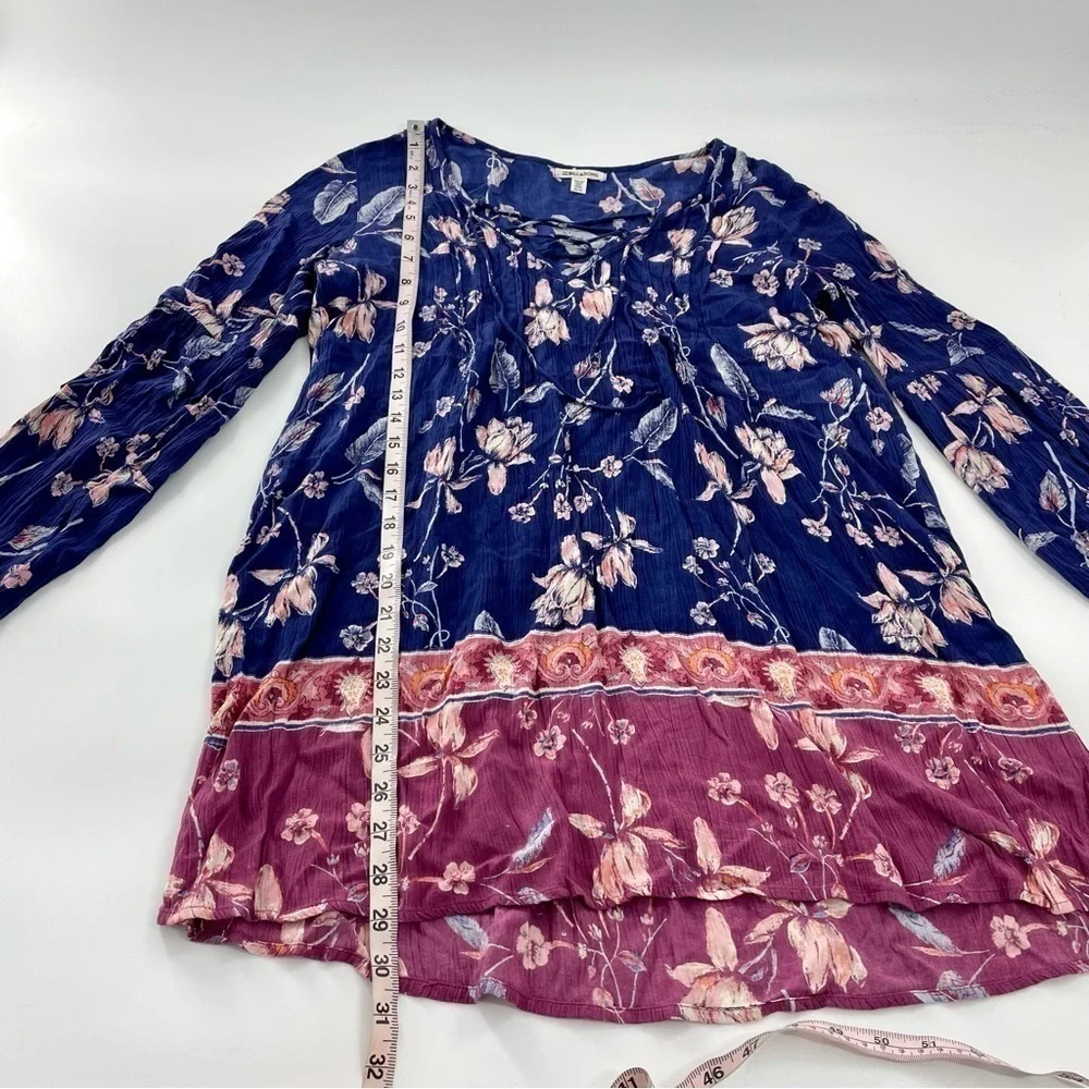 Billabong just like you starry nights boho long sleeve shirt dress‎ Blue Pink - Picture 7 of 11